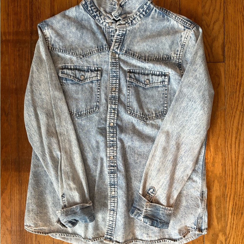 Wild Fable Denim Button-Up Shirt - Blue